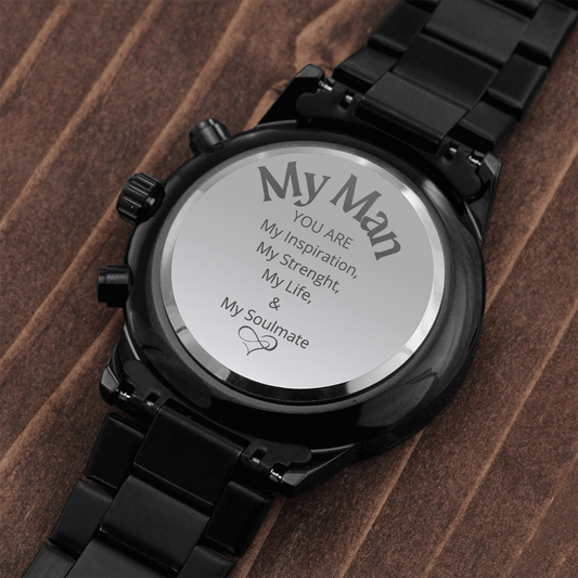 My Man Engraved Design Watch