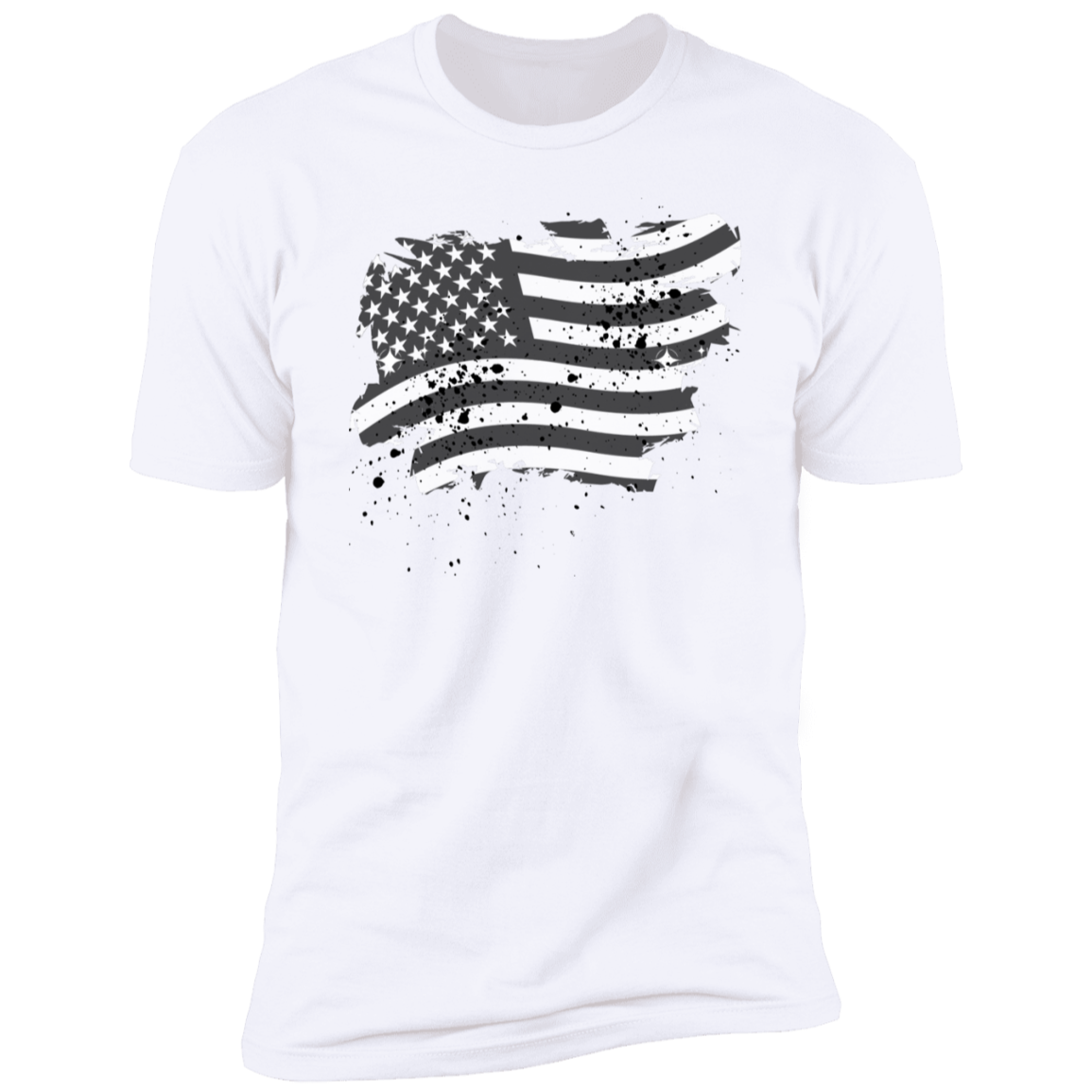 Distressed B/W American Flag Short Sleeve Tee