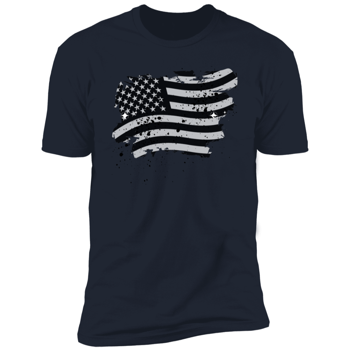 Distressed B/W American Flag Short Sleeve Tee