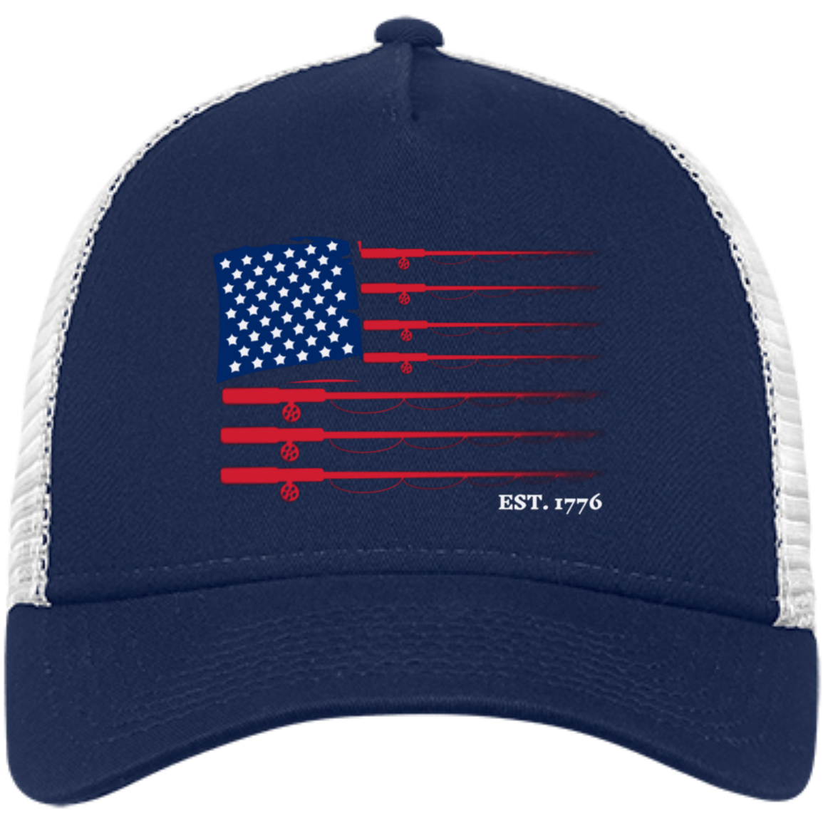 American Flag Fishing Trucker Cap