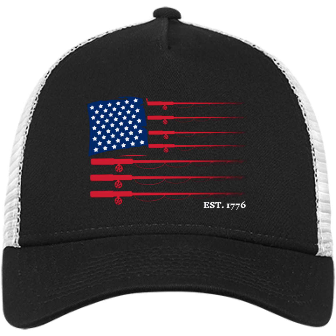 American Flag Fishing Trucker Cap