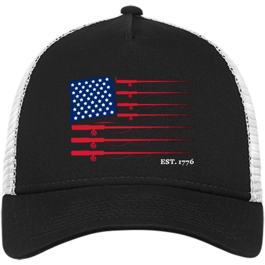 American Flag Fishing Trucker Cap