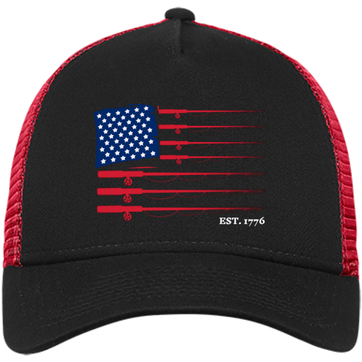 American Flag Fishing Trucker Cap