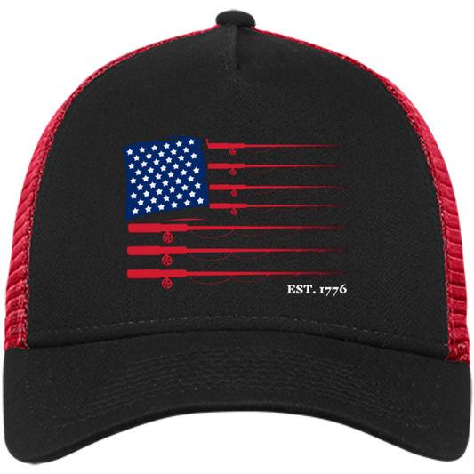 American Flag Fishing Trucker Cap