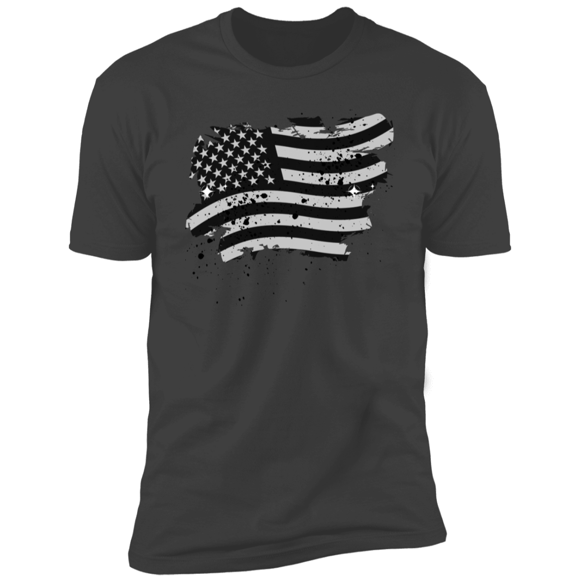 Distressed B/W American Flag Short Sleeve Tee