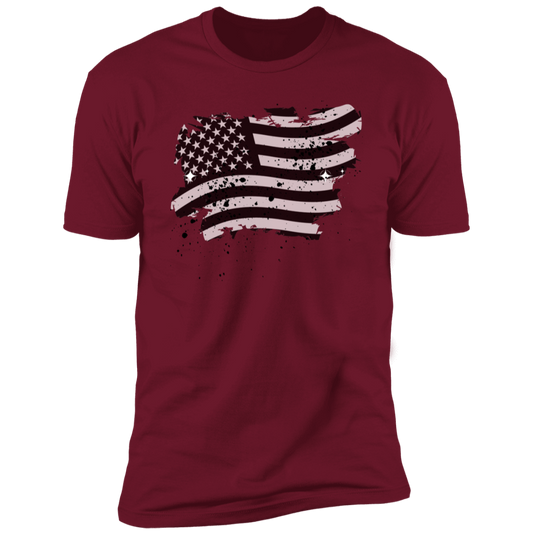 Distressed B/W American Flag Short Sleeve Tee