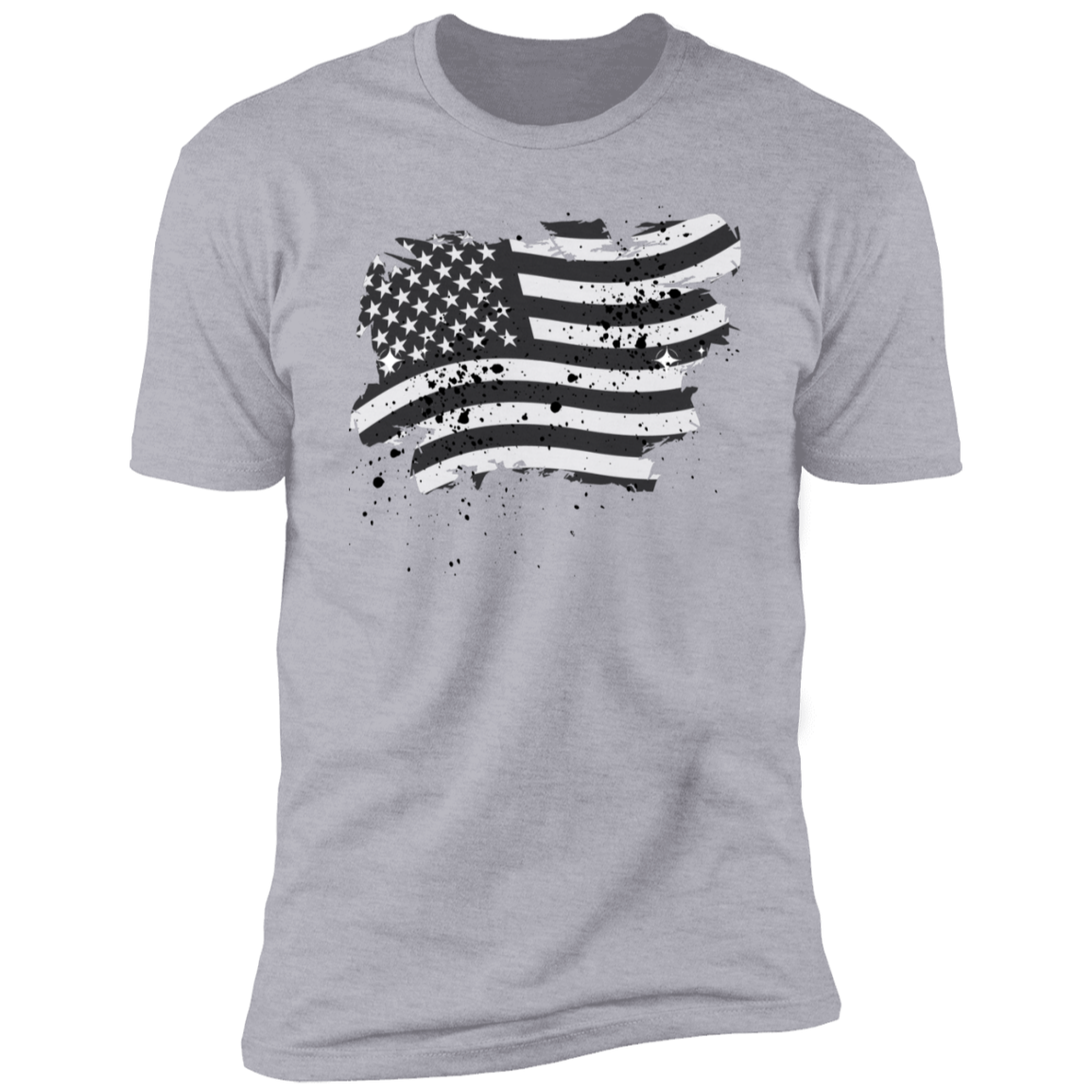 Distressed B/W American Flag Short Sleeve Tee