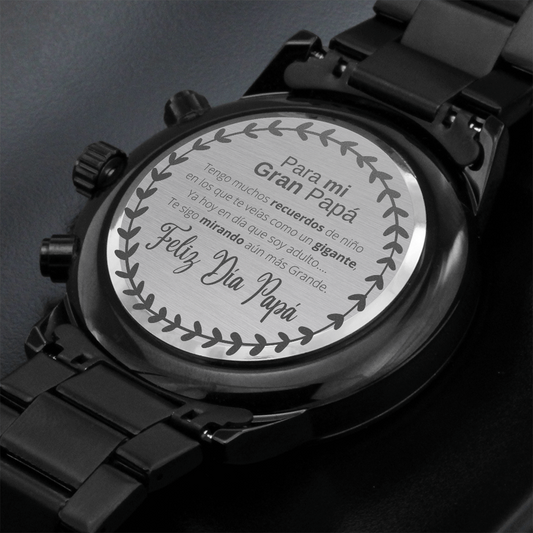 Feliz Dia Papa - Black Chronograph Watch