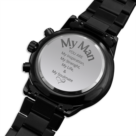 My Man Engraved Design Watch
