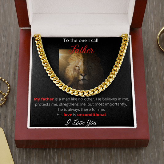 To The One I Call Father/Red - Cuban Link Chain