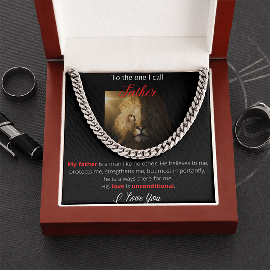 To The One I Call Father/Red - Cuban Link Chain
