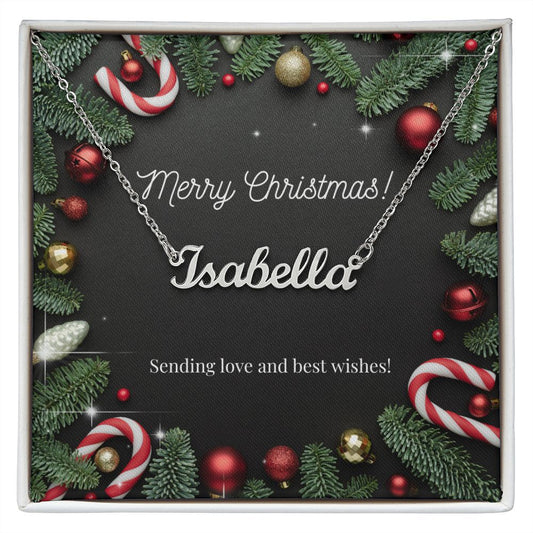 Custom Name Necklace | Christmas Theme | Made and Ship from USA